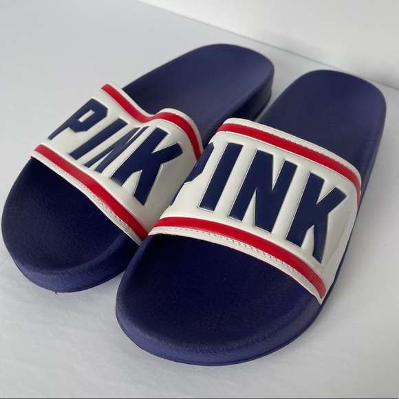 PINK Victoria Secret slip on blue rubber sandals - Picture 2 of 5